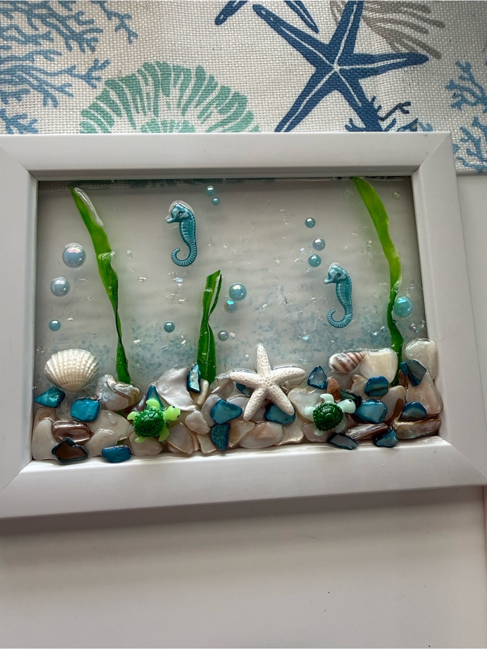 6”x8” Seaside Resin Wall Art - Blue & Green Ocean Scene